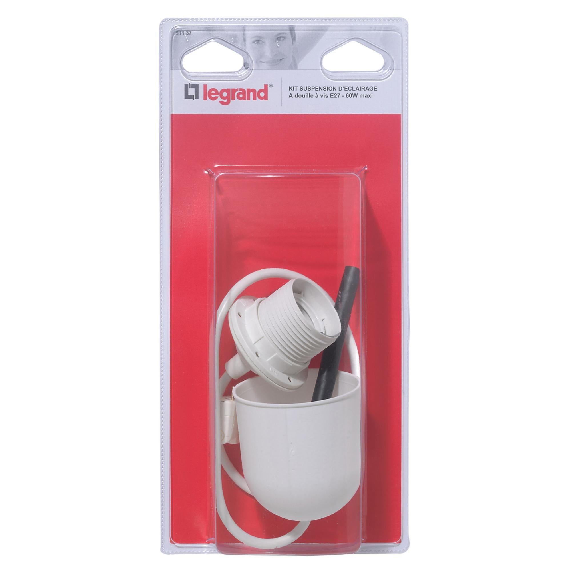 Fiche DCL et douille électrique à clips E27 polyamide, blanc
