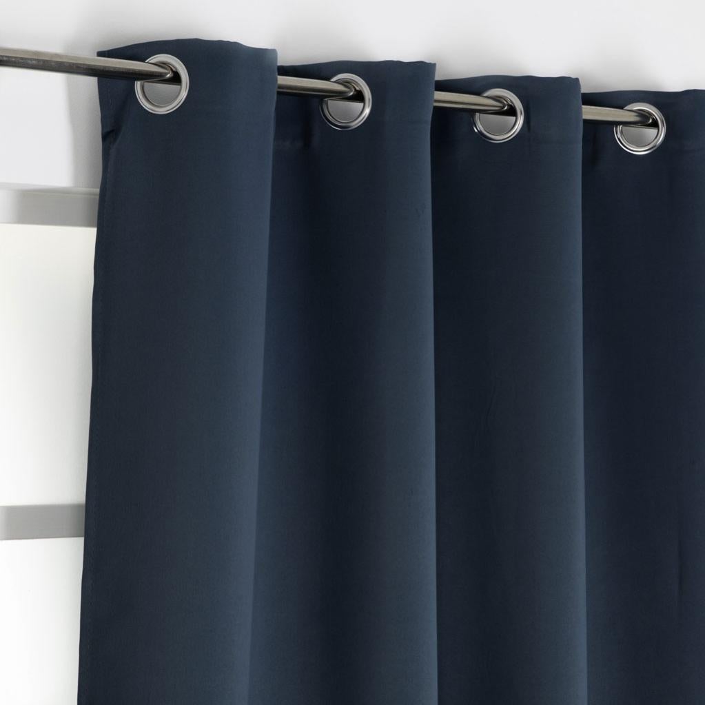 Rideau Occultant Stoplight Bleu Fonce L 135 X H 260 Cm Leroy Merlin