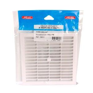 Grille ventilation carree / rectangulaire fixe ou reglable a clipser -  plastique blanc - Quincaillerie Calédonienne