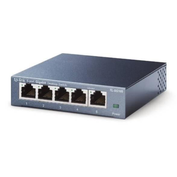 Switch Ethernet 5 port 10/100Mbps commutateurs réseaux mini, boitier métal,  Gris