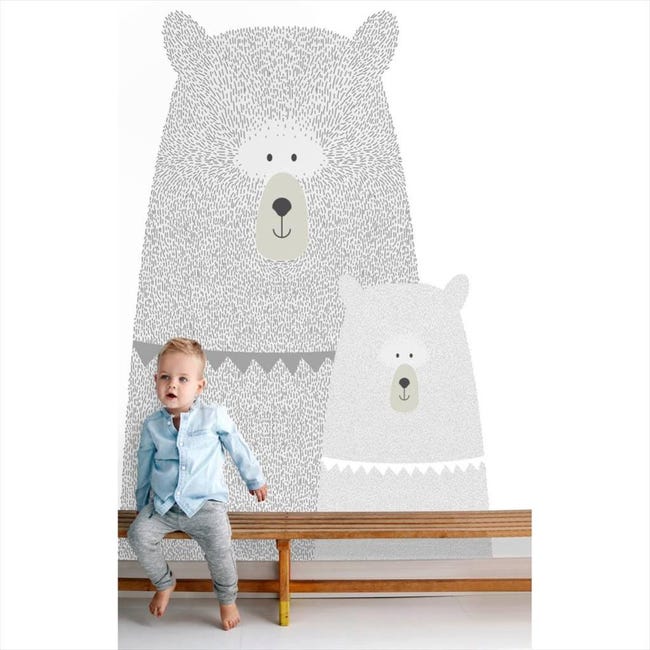 Papier Peint Panoramique Estahome Papier Peint Mural Ours Mere Gris L 186 X H Leroy Merlin Papier Peint Panoramique Estahome Papier Peint Mural Ours Mere Gris L 186 X H Leroy Merlin