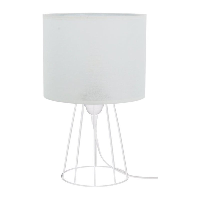 Lampe e27 max 40W classique chic métal blanc, CALI Cagy H.33 cm