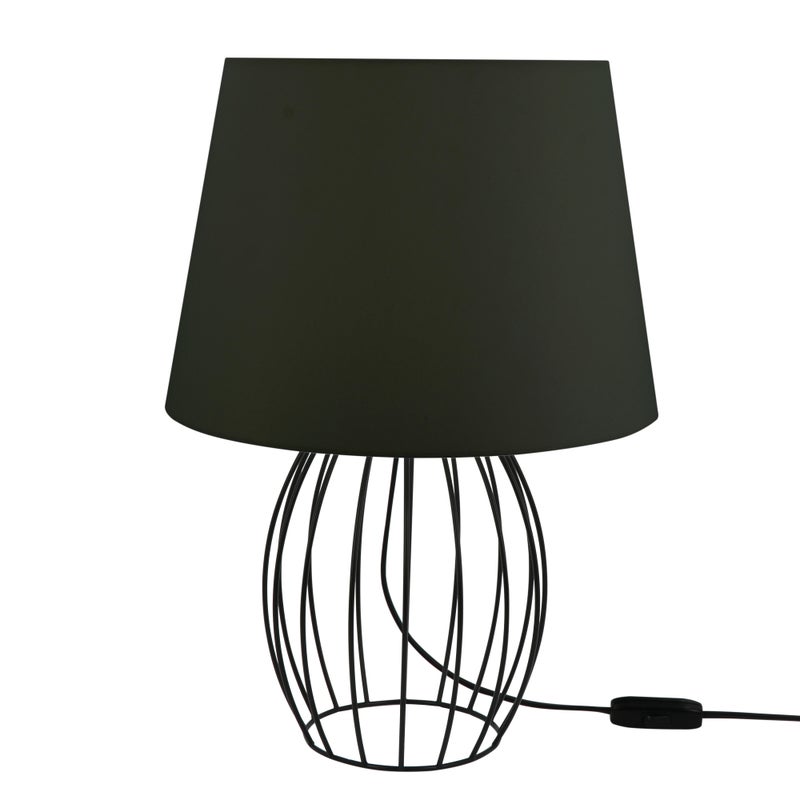 Lampe e27 max 40W classique chic métal noir, CALI Canary H.43 cm