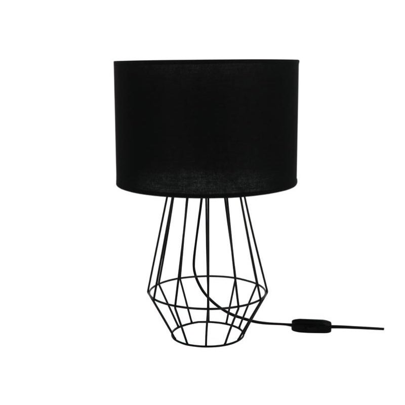 Lampe e27 max 40W classique chic métal noir, CALI Canary H.47 cm
