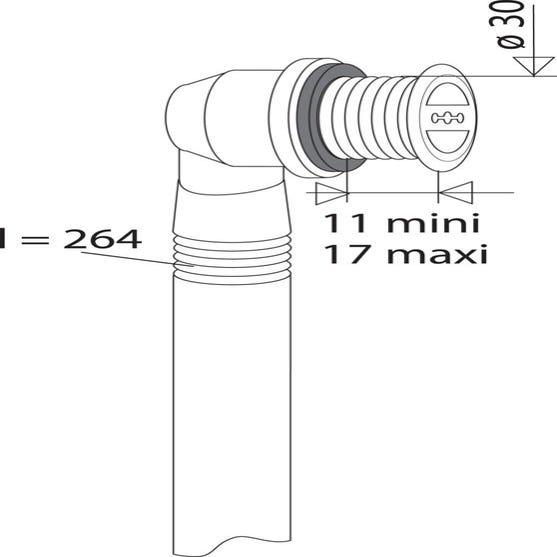 Enjoliveur de trop-plein plastique blanc D.30 mm, longueur 20 mm VALENTIN