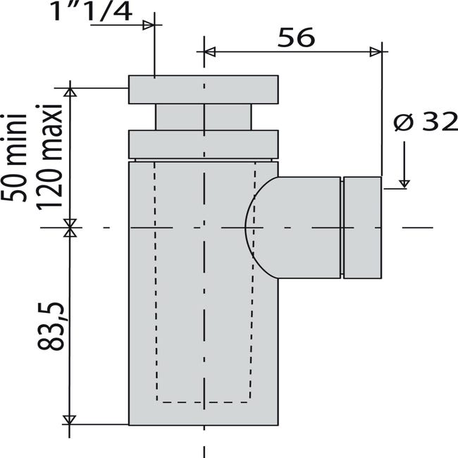 Siphon de lavabo réglable Ø 32 mm - qualité professionnelle