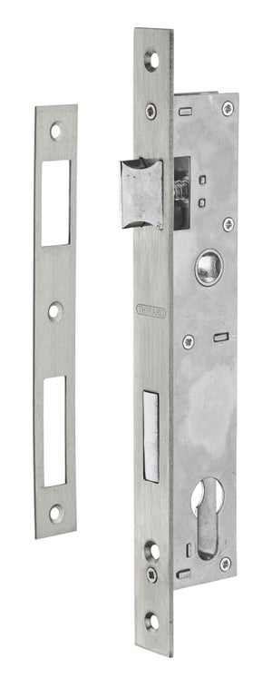 Litto axe de serrure de porte intérieure taille 72mm / mandrin 50mm, aspect  acier inoxydable avec plaque avant arrondie 205x22mm