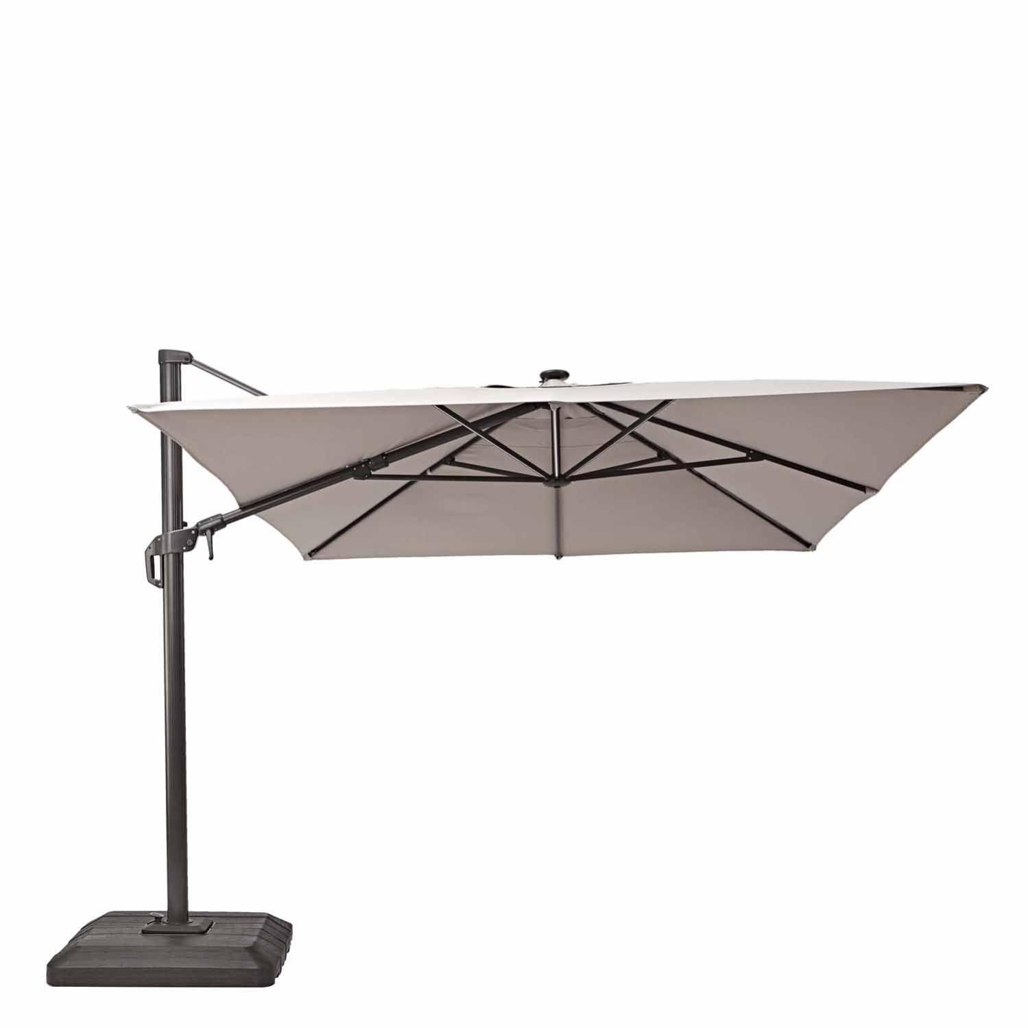 Parasol d port NATERIAL Sonora led taupe rectangulaire L.391 x l