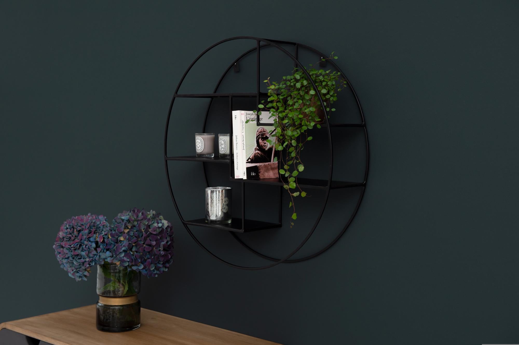 Etagère murale ronde Uptown noire D61 x P.15.5 cm | Leroy Merlin