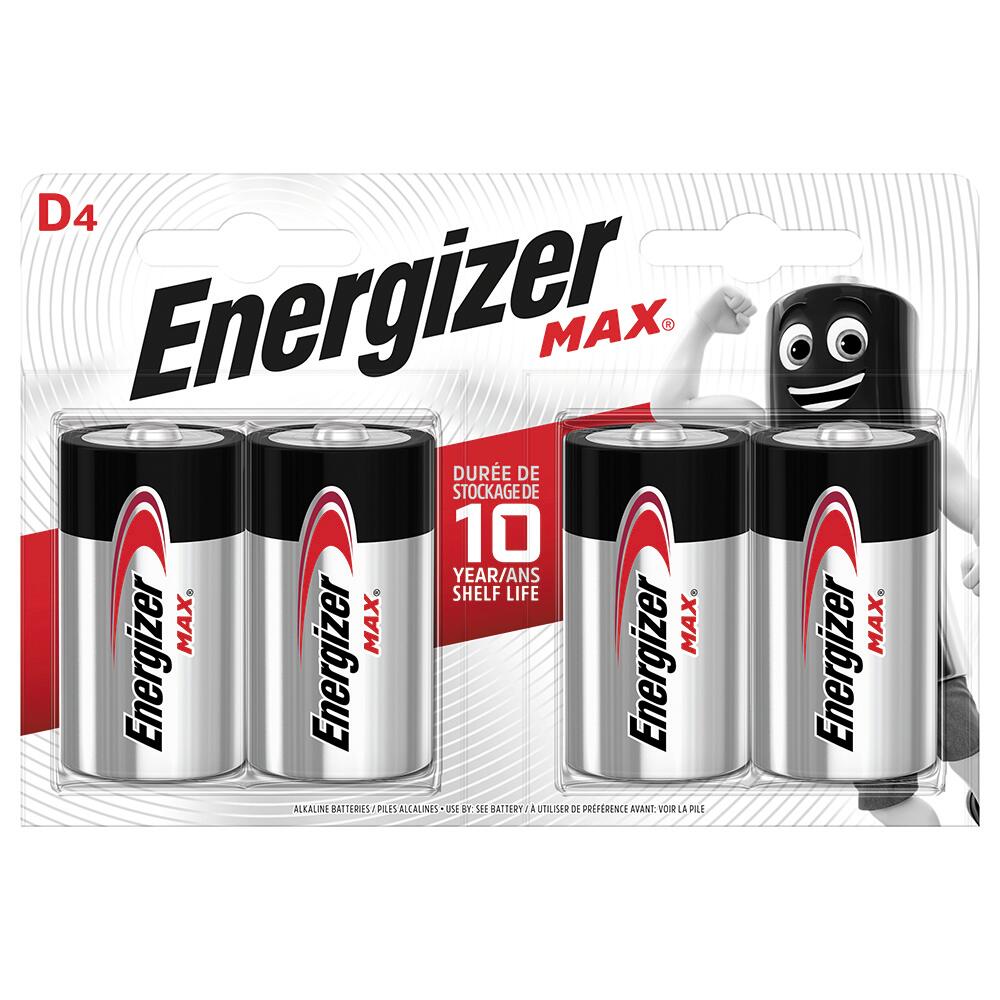 Lot De 4 Piles Lr20 D Max 1 2 V Energizer Leroy Merlin