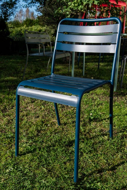 Chaise de jardin Café en acier bleu