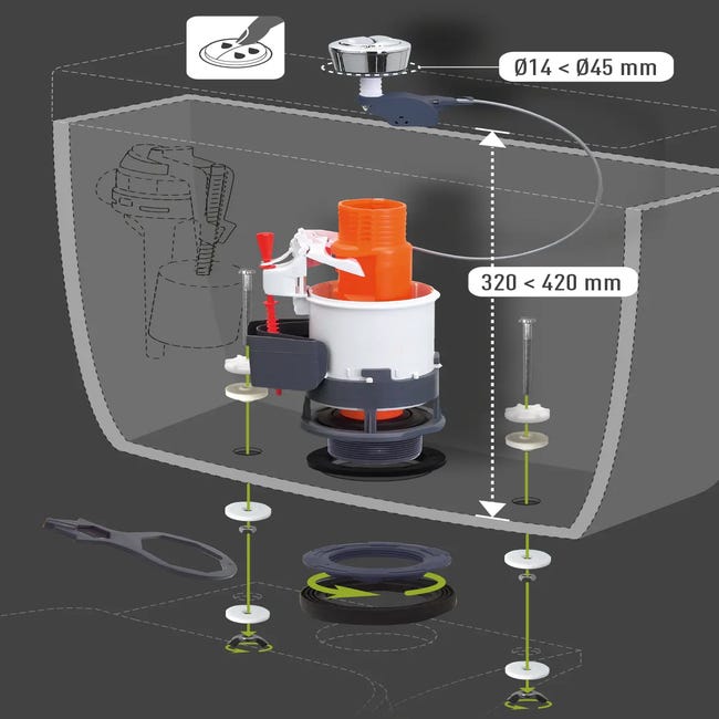TUTORIEL] Installation du mécanisme de chasse d'eau à câble et à étrier  MWB3 