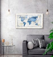 Toile Map Monde - Déco loft - Toile murale géante Toile Map Monde - Déco loft - Toile murale géante