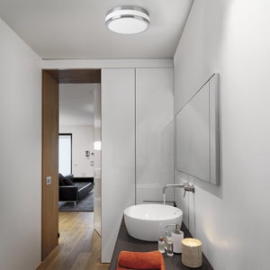 Plafonnier salle de bain LED chrome/verre clair - Javillier