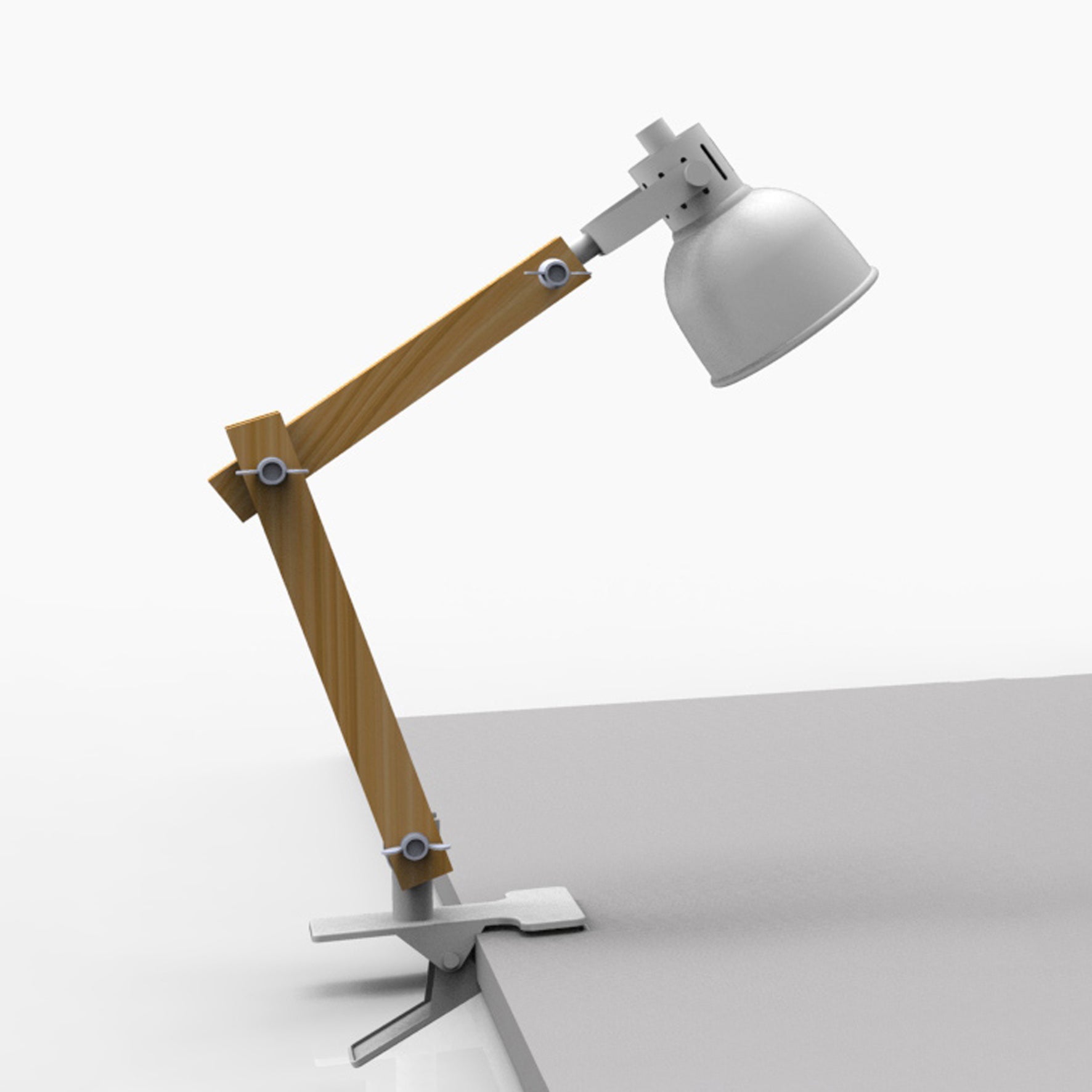 Lampe de bureau à pince - fabriquée en hêtre cintré - SUR LES