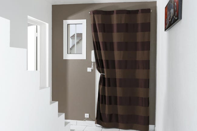 Barre à rideau pour porte Tous rideaux Diam.20 mm argent mat 120 cm | Leroy Merlin rideau phonique pour porte d entrée