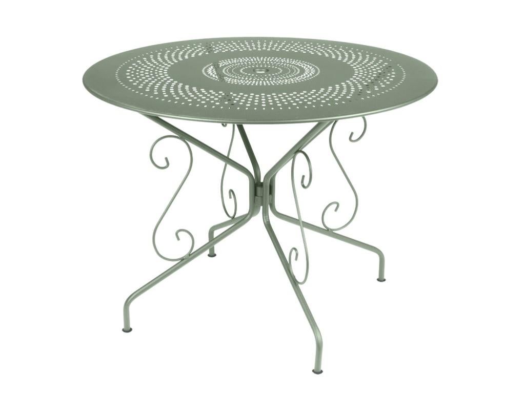 Table De Jardin FERMOB Montmartre Rond Vert 4 Personnes | Leroy Merlin