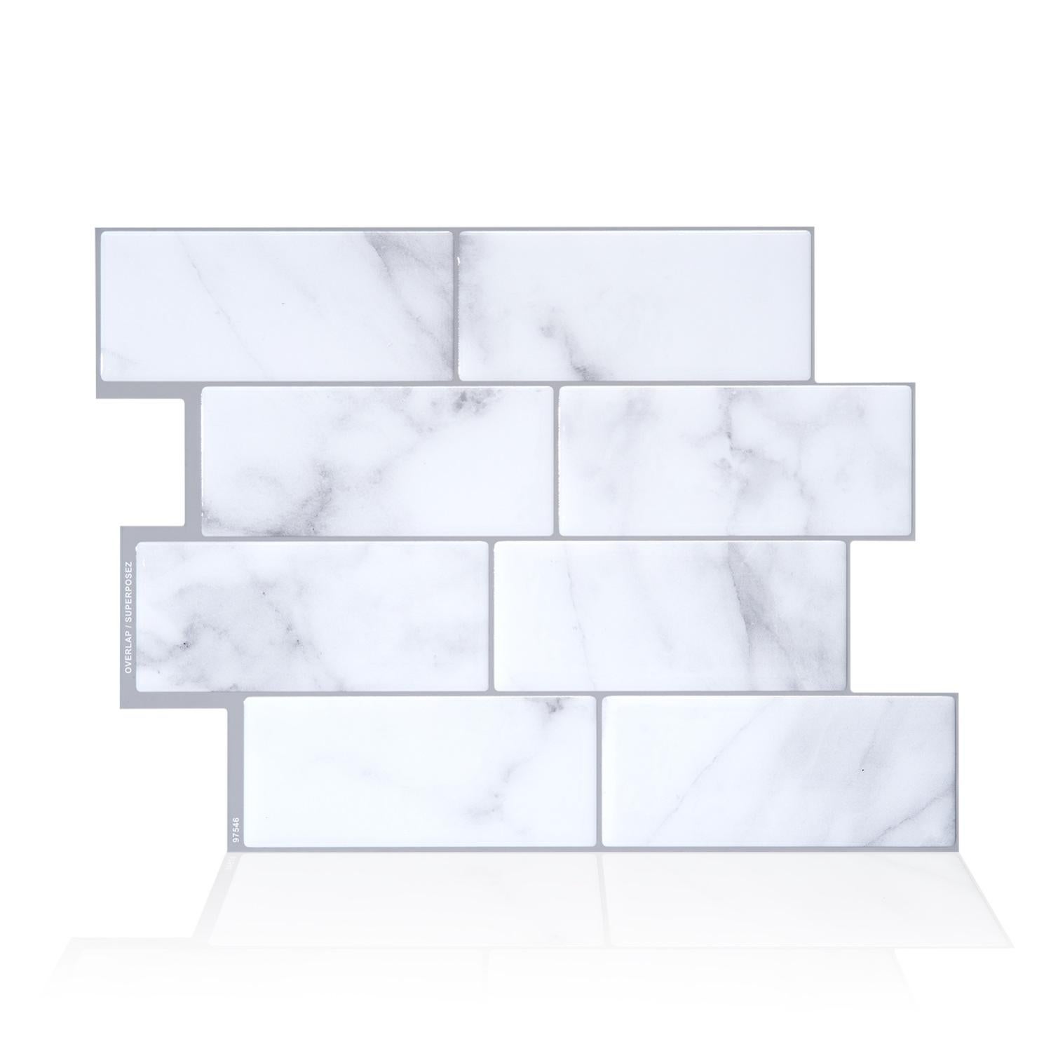 Smart Tiles Metro Lucas Piastrelle Autoadesive 3D - 4 Fogli Per Pareti Cucina E Bagno (29,36x21,29 Cm)