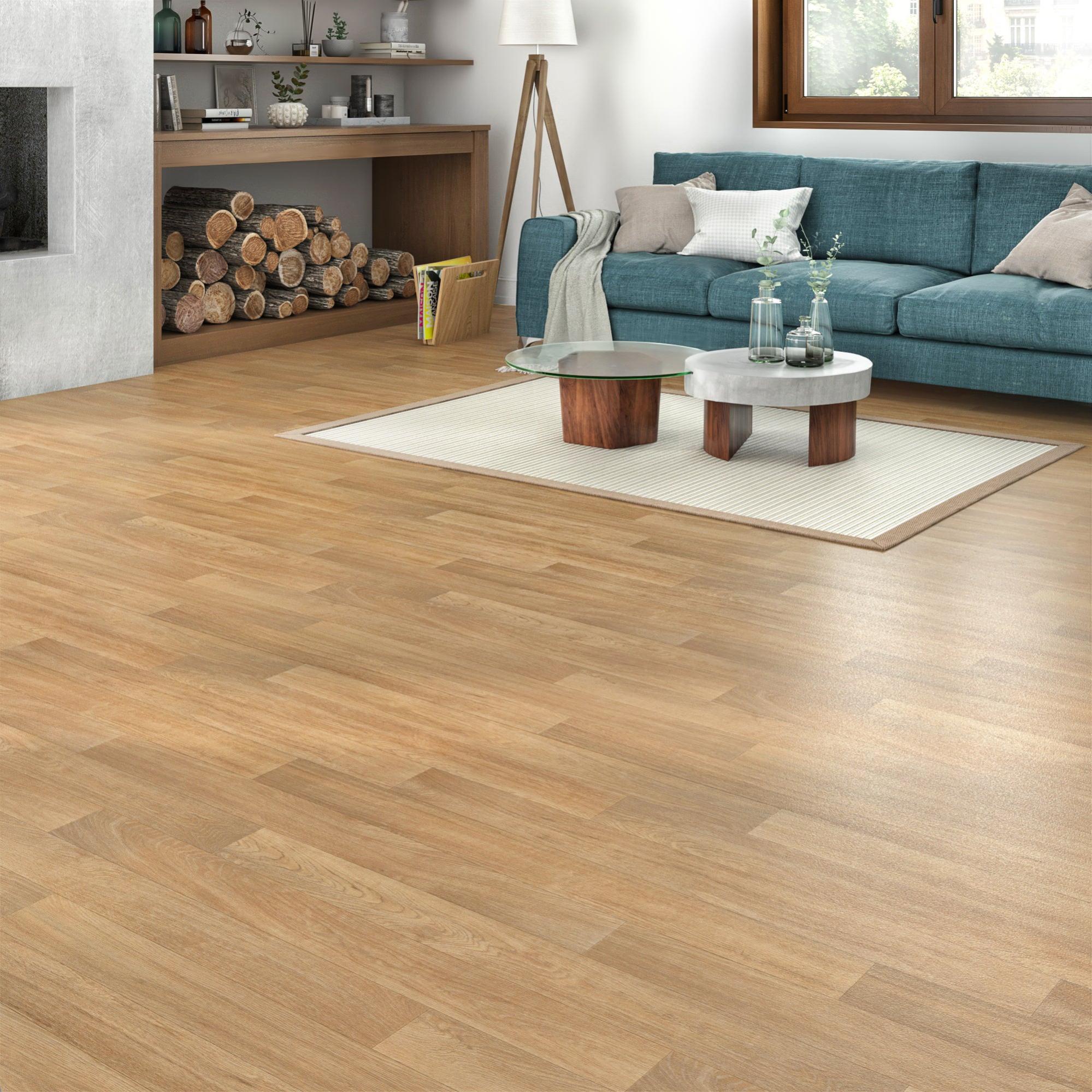 Sol PVC effet parquet natural classic rouleau l.4 m Leroy Merlin