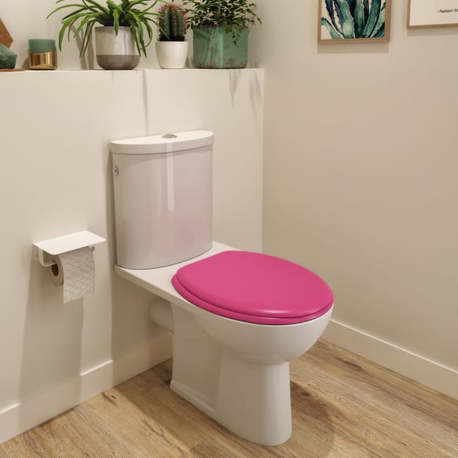 Abattant bois compress Pop rose Leroy Merlin