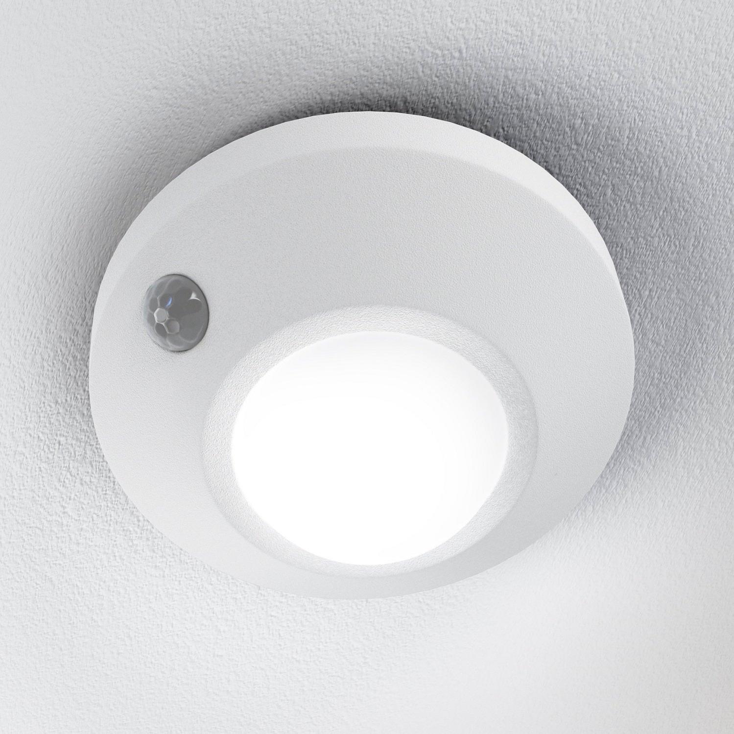 Spylux à LED blanc avec détecteur de présence intégré.