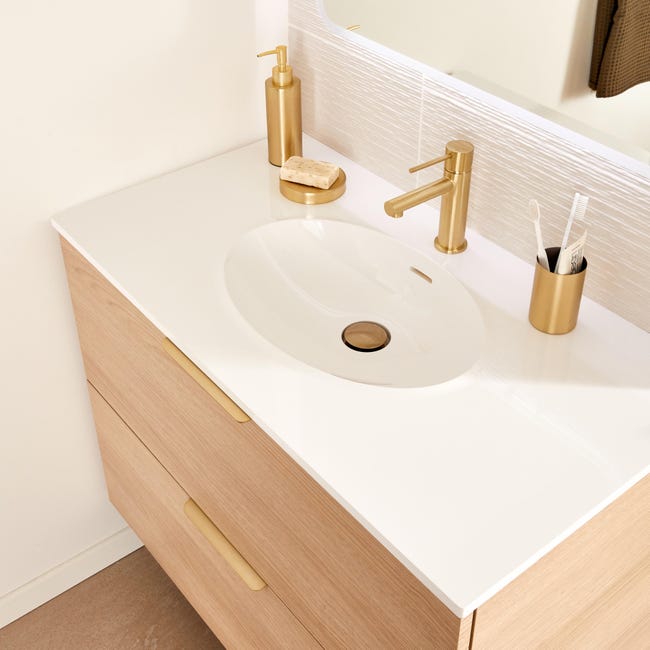 Bonde de lavabo en laiton finition doré brossé universelle, fixe ou  clic-clac