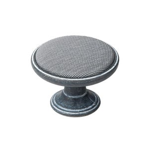 Bouton de meuble rond, zamak gris patiné, Diam.37 mm