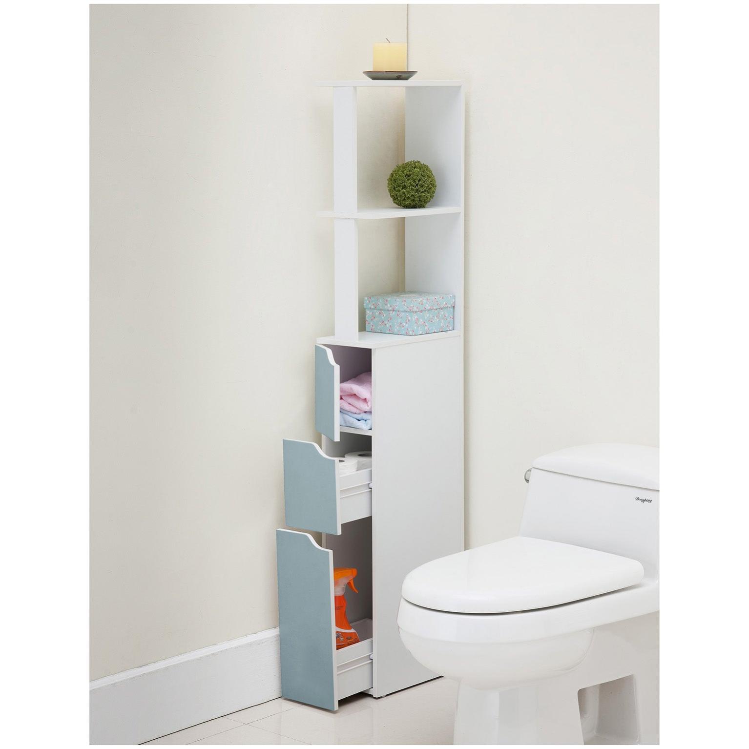 Aménagement pour WC l.15.2 x H.136, bleu Leroy Merlin