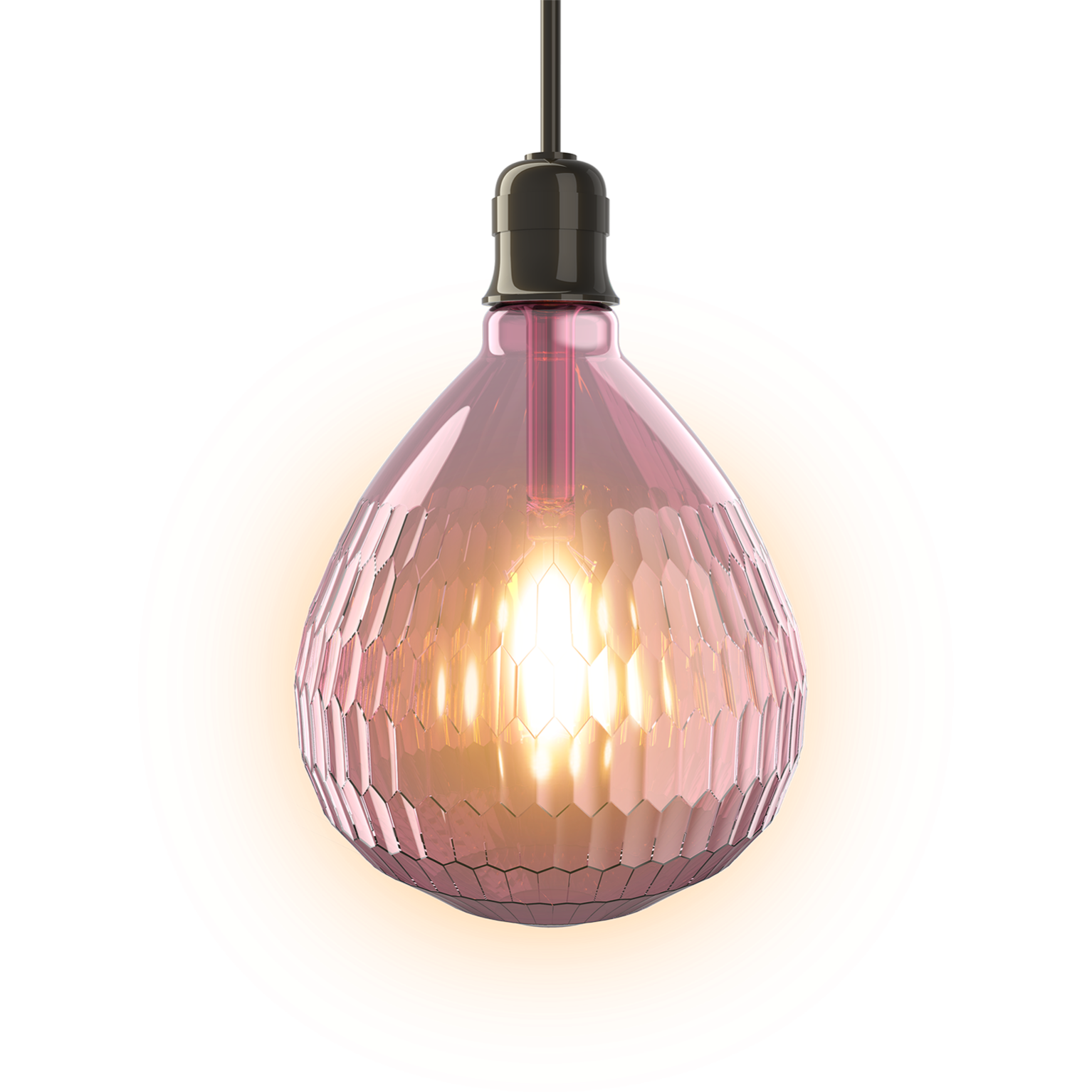 Ampoule décorative led rose striée E27 300 Lm = 28 W blanc chaud, XANLITE Leroy Merlin