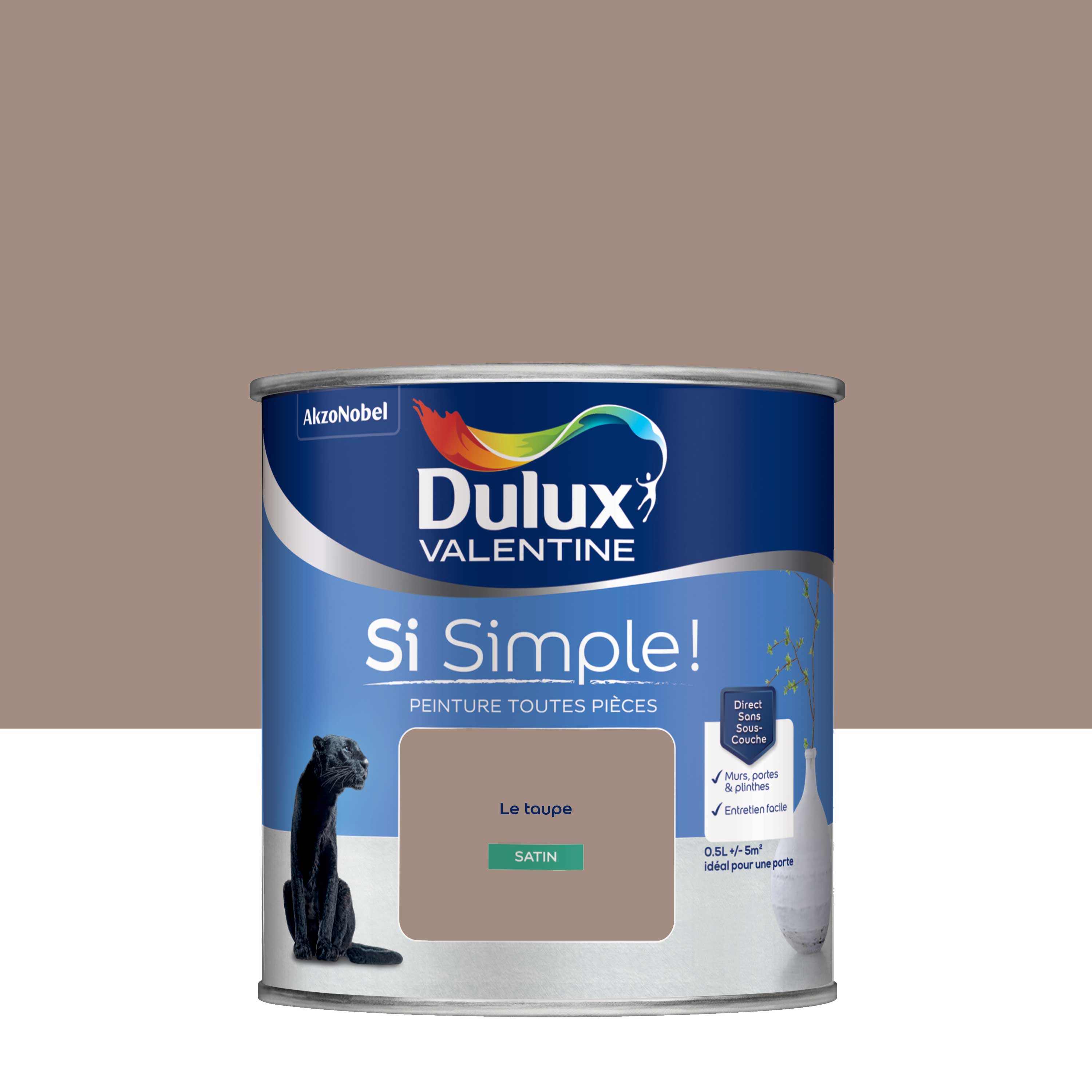 Peinture boiserie taupe satin DULUX VALENTINE Si simple ! 0.5l | Leroy ...