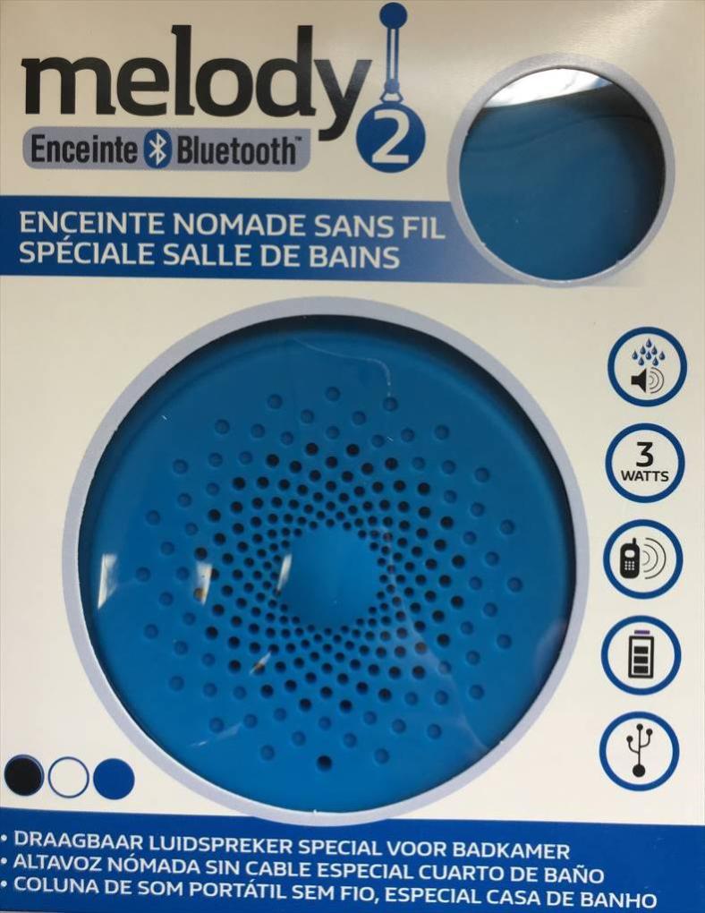 Enceinte de douche connectée bluetooth Melody 2 bleu
