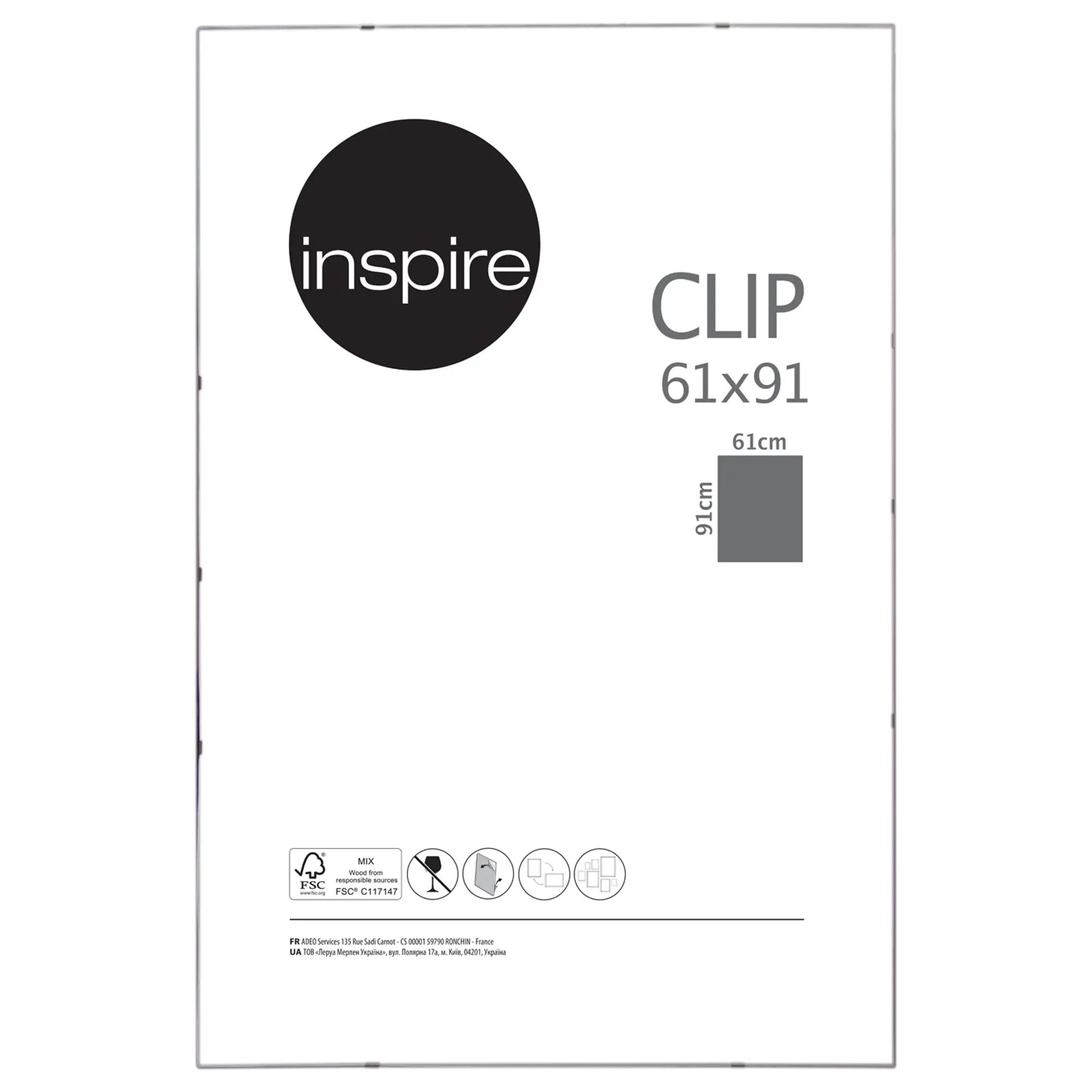 Empire 613301 Cadre en Plastique pour Poster Maxi 61 x 91,5 cm avec Plaque  en Verre Acrylique de 15 mm d'épaisseur Noir 62 x 93 cm : :  Cuisine et Maison