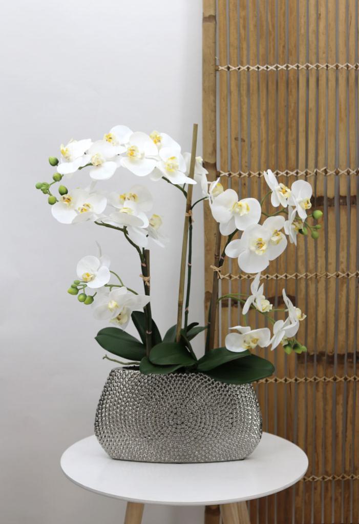 Orchidées artificielles toucher naturel 80cm