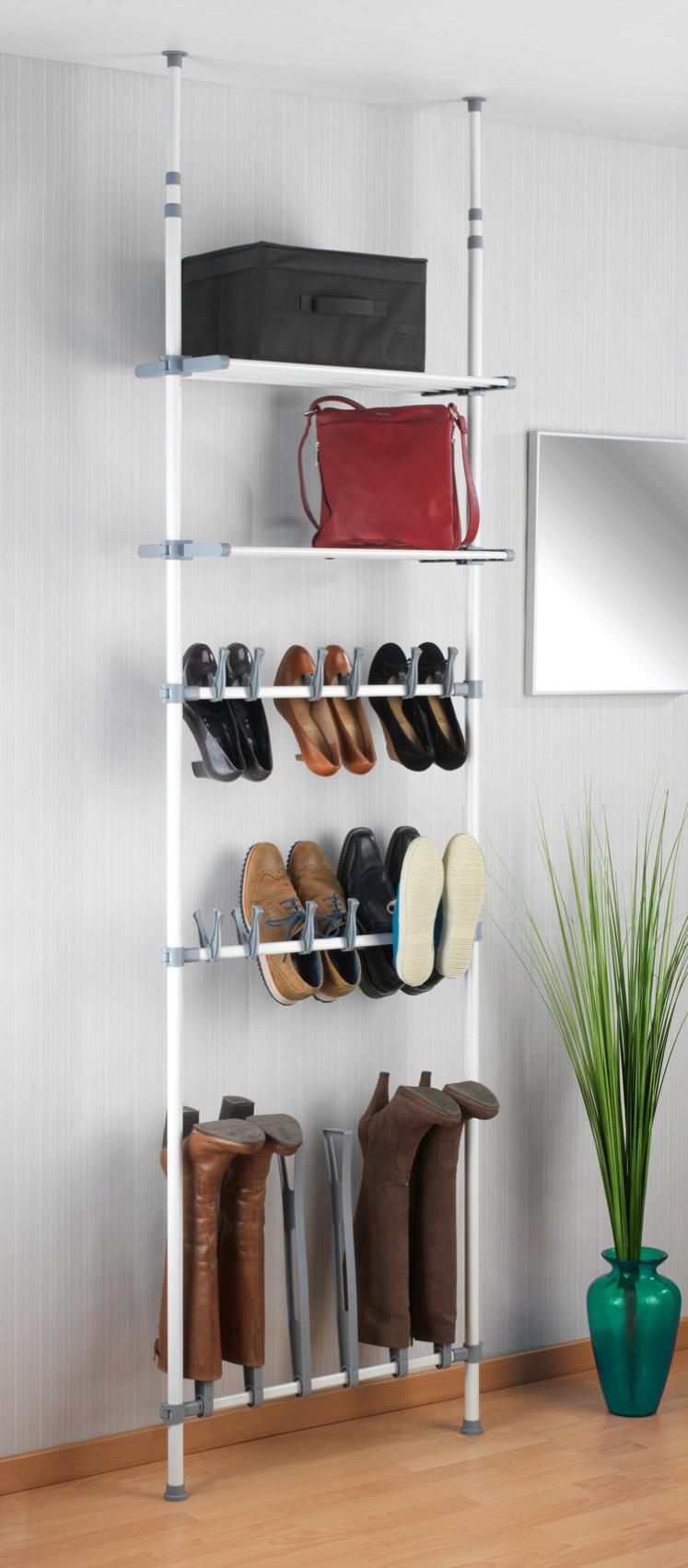 Range-chaussures à poser marron, 48 paires maximum H.125.5 x l.116