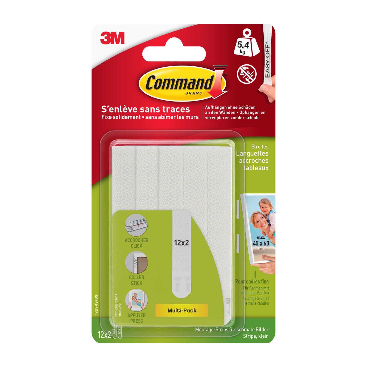 COMMAND Lot de 24 languettes adhésives Tableaux COMMAND, blanc