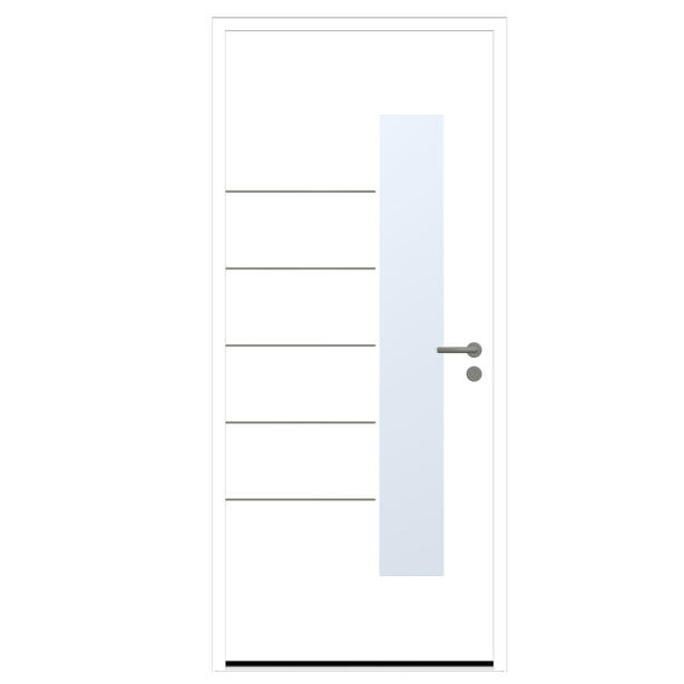 Porte d'entrée Alu Latitude H.215 x l.90 cm vitrée blanc, poussant gauche