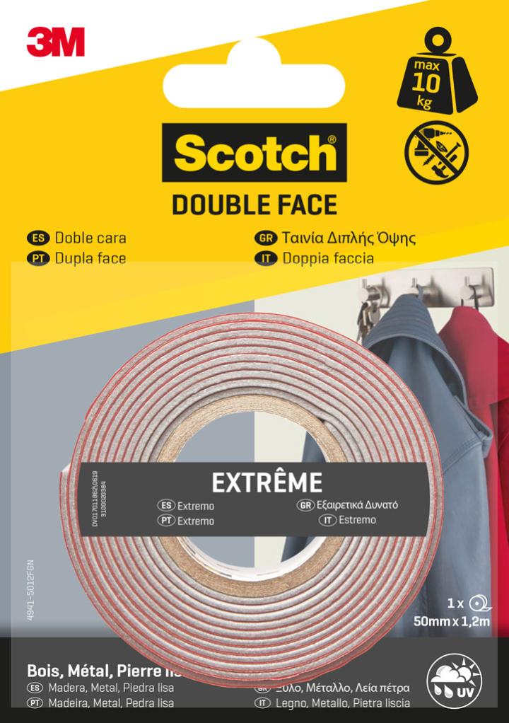 3M SCOTCH Double-face - 20 m x 50 mm - Surface rugueuse