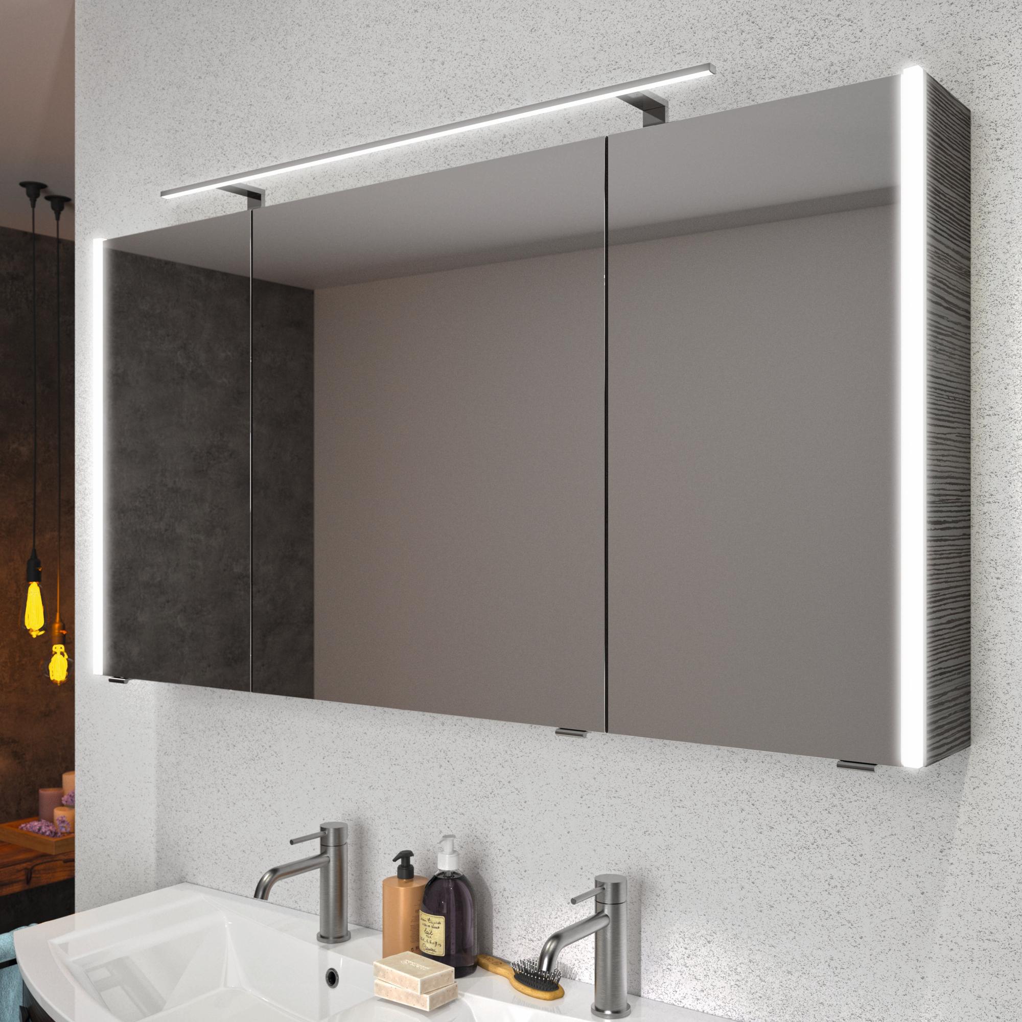 Loki: Armoire à miroir LED 40x70cm rectangulaire en bois pour salle de bain
