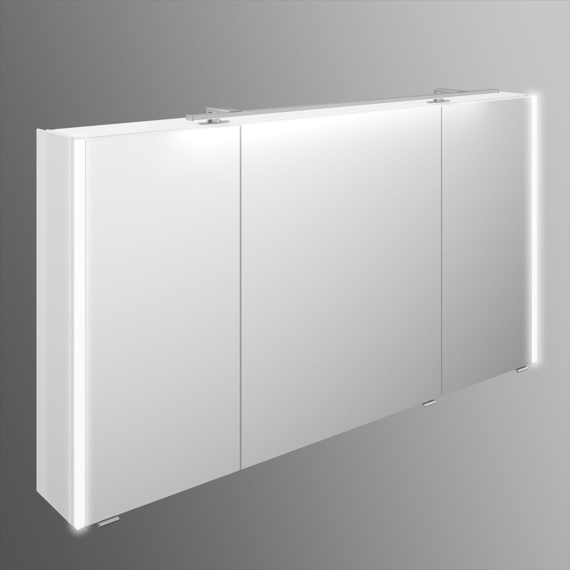 Armoire led 3p de toilette lumineuse l. 133.2 cm H. 70.3 cm, blanc