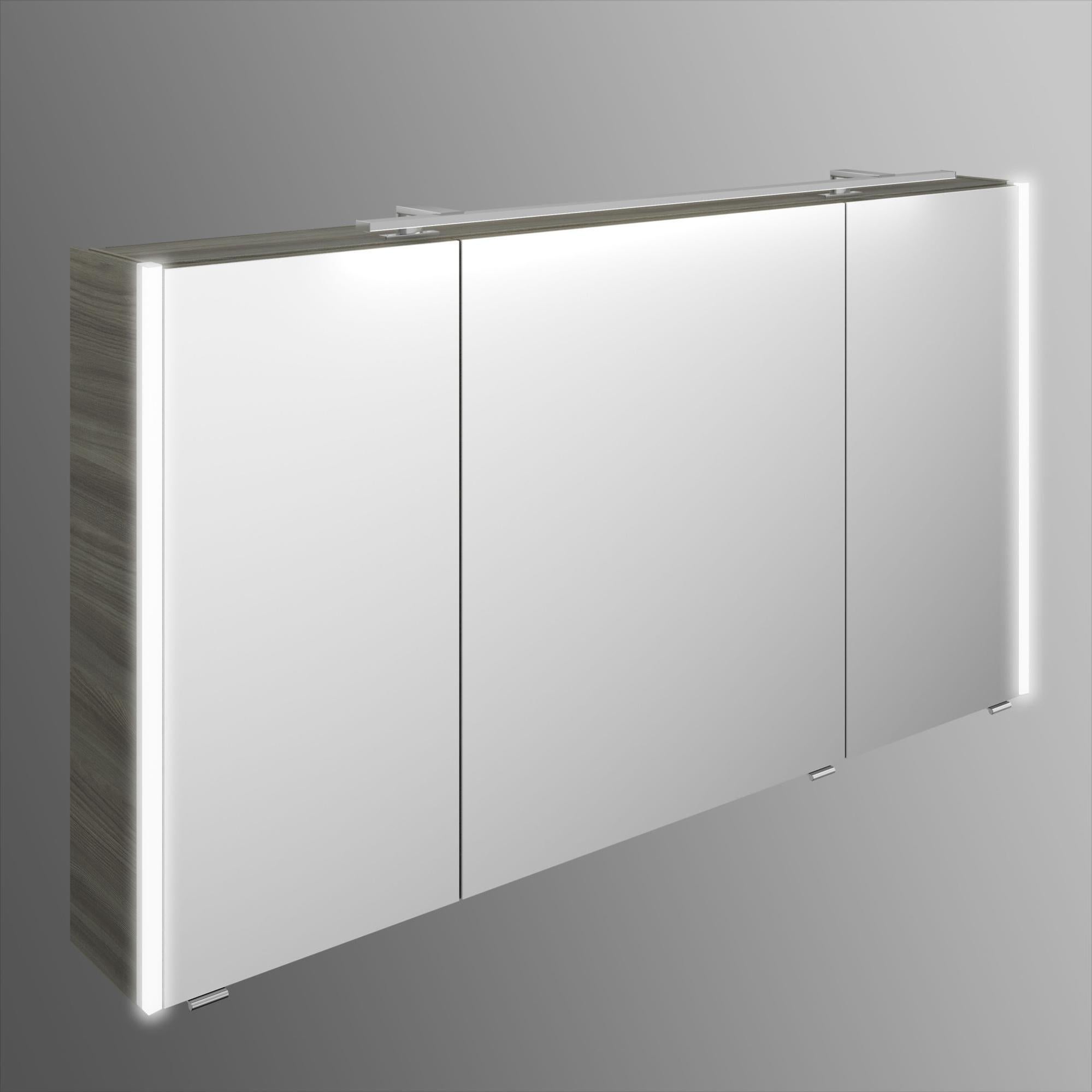 Armoire de toilette lumineuse l. 133.2 cm H. 70.3 cm, gris florentin