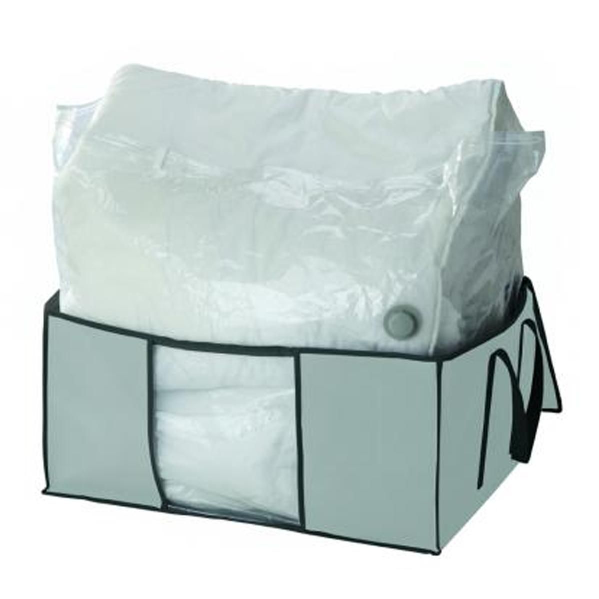 Housse de rangement sous vide CALICOSY gris H.27 x l.65 x P.50 cm