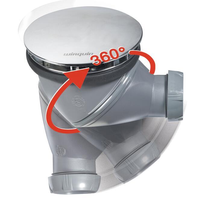 Bonde receveur de douche Turboflow Nicoll - Sortie orientable - Bonde 90 mm  - Polypropylène et ABS