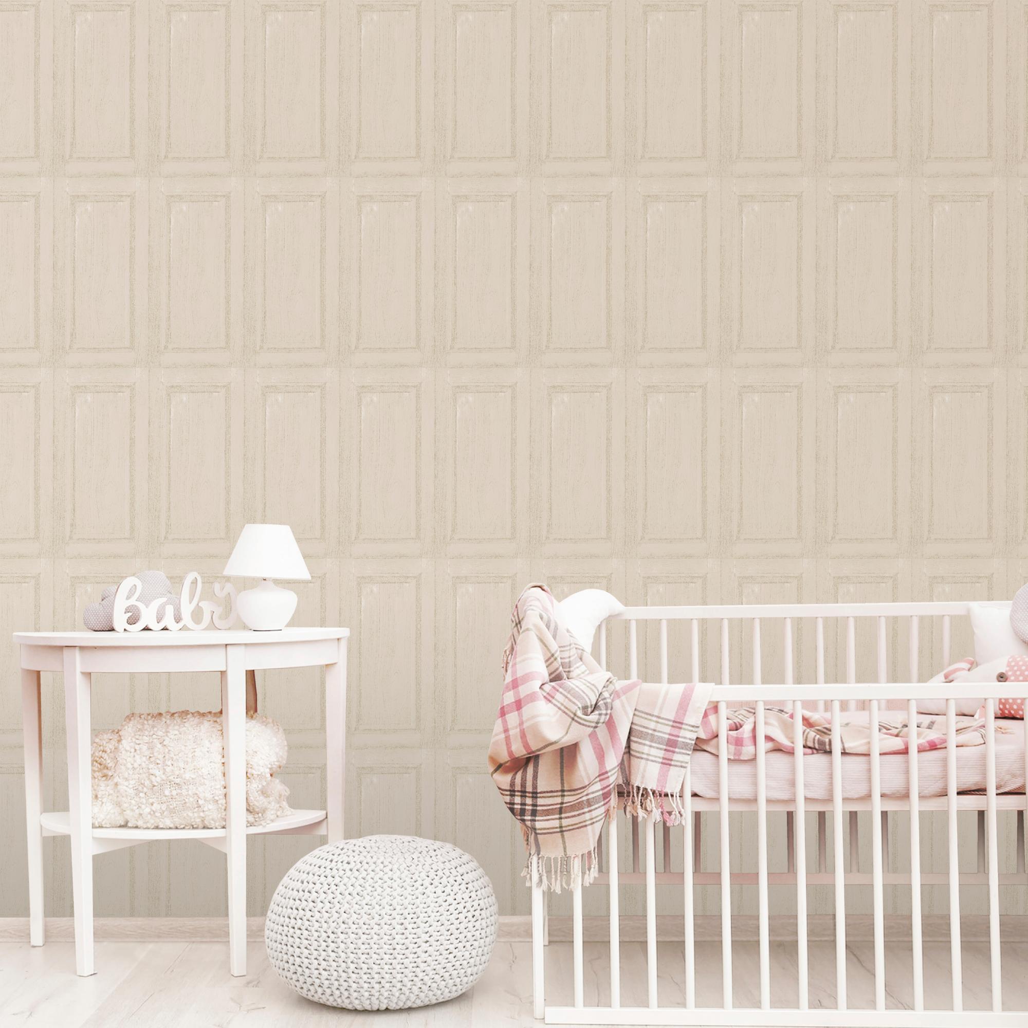 Papier Peint Intisse Babyland Panneau Bois Beige Leroy Merlin