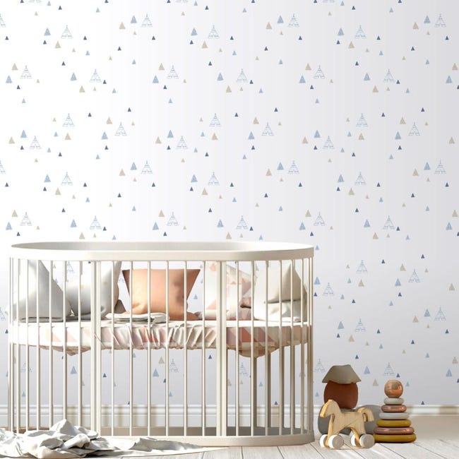 Papier Peint Intisse Babyland Tipi Bleu Et Beige Leroy Merlin Papier Peint Intisse Babyland Tipi Bleu Et Beige Leroy Merlin
