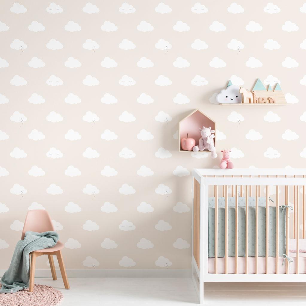 Papier Peint Intisse Babyland Nuage Beige Leroy Merlin