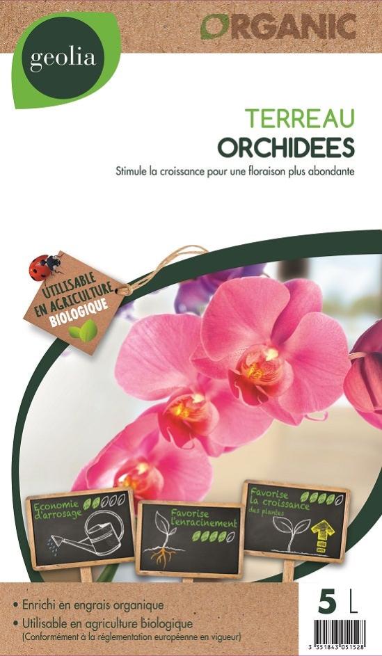 Terreau orchidée GEOLIA, 5 l