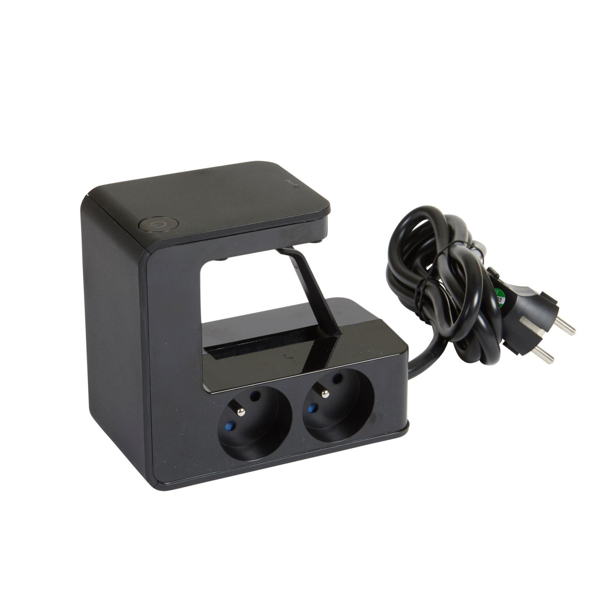 Multiprise clipsable USB filaire clipsable ou usb c, 4 prises noir LEGRAND