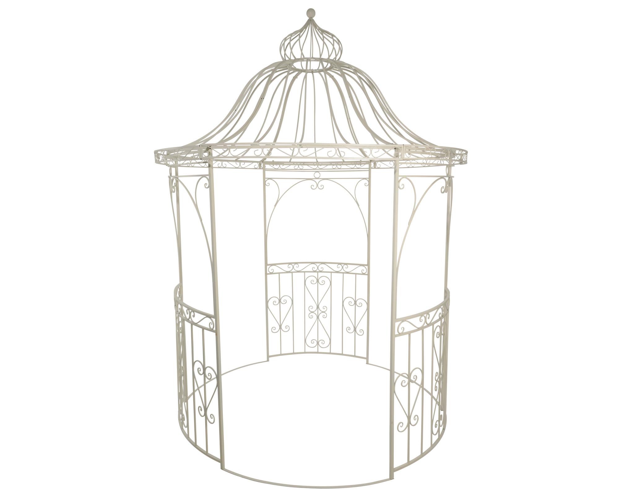 Gloriette de jardin en fer, Kaemingk Vienna, dia 222x Ht. 305 cm, blanc