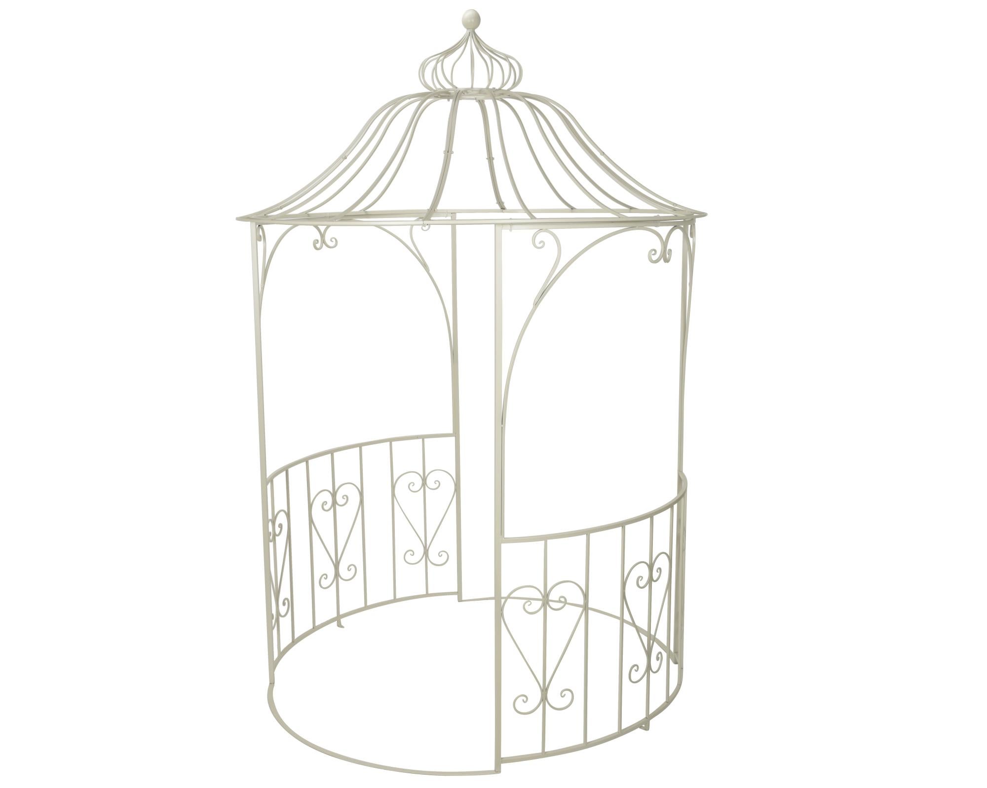 Gloriette de jardin en fer, Kaemingk Vienna, dia 180x Ht. 268 cm, blanc
