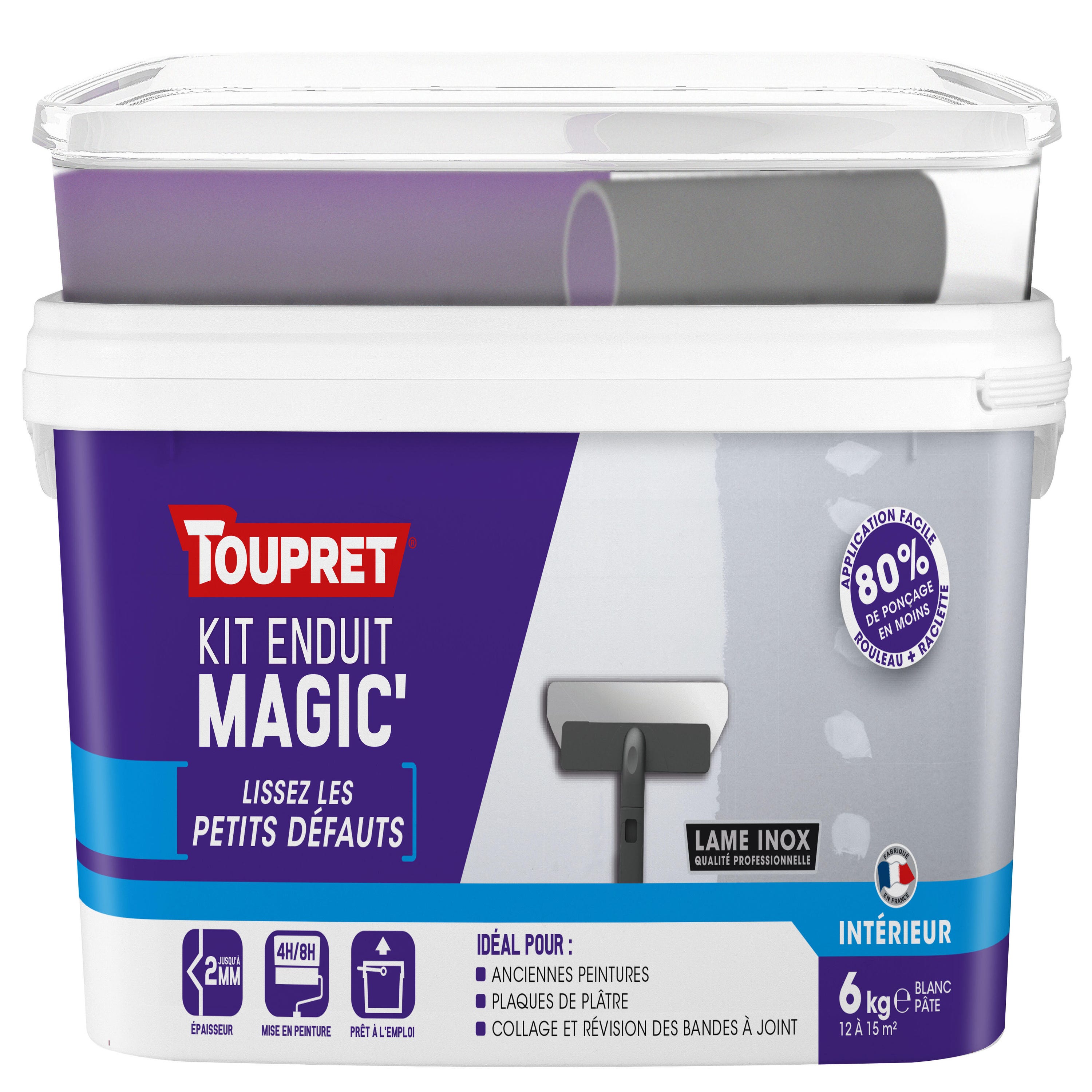 Enduit de lissage en pâte Magic' kit avec outils TOUPRET 6 kg